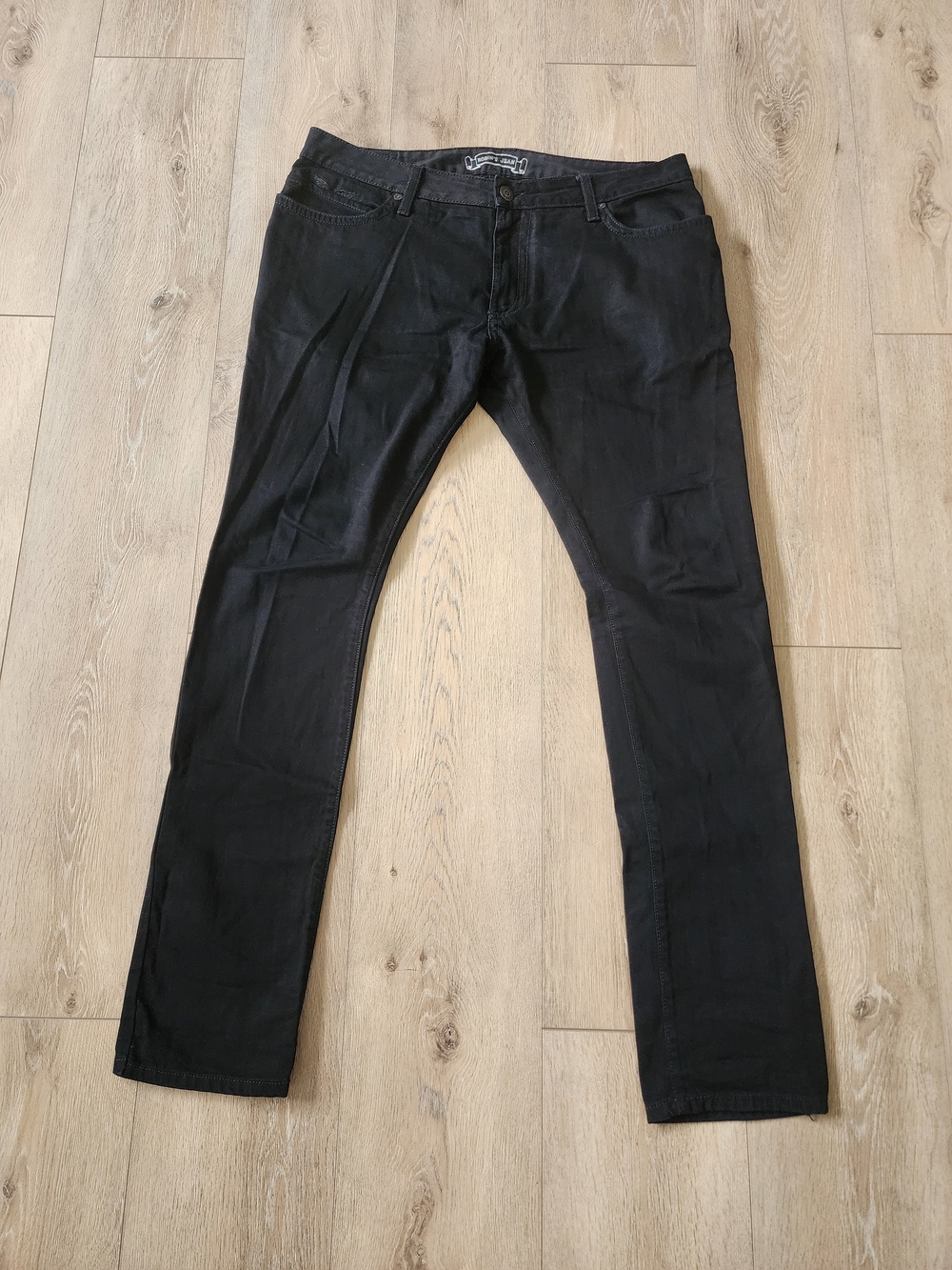 Robin's Jean Jeans Black Long Flap Studded Back Pockets Made USA Men's Size 38